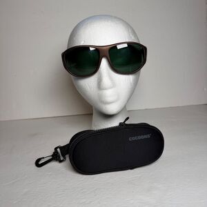 Cocoon C305G Pilot OverX Fit Over Sunglasses Green Lens Copper Frame w Case